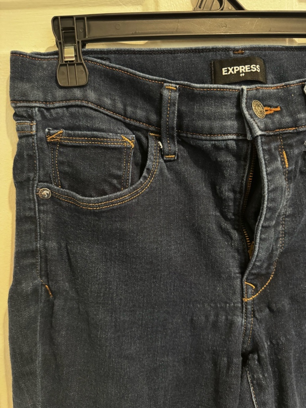 Express Skinny Jeans in Dark Navy - Picture 3 of 5